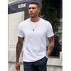 image:imageCOOFANDY Mens Tshirts 100 Cotton Big Tall T Shirts Basic Tees Plain T ShirtsAll White