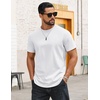 image:imageCOOFANDY Mens Tshirts 100 Cotton Big Tall T Shirts Basic Tees Plain T ShirtsAll White