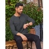 image:imageCOOFANDY Mens Waffle Henley Shirts Long Sleeve Casual TShirt Basic Lightweight Pullover TeesDark Gray