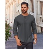 image:imageCOOFANDY Mens Waffle Henley Shirts Long Sleeve Casual TShirt Basic Lightweight Pullover TeesDark Gray