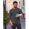 image:imageCOOFANDY Mens Waffle Henley Shirts Long Sleeve Casual TShirt Basic Lightweight Pullover TeesDark Gray