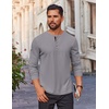 image:imageCOOFANDY Mens Waffle Henley Shirts Long Sleeve Casual TShirt Basic Lightweight Pullover TeesLight Gray