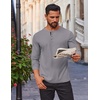 image:imageCOOFANDY Mens Waffle Henley Shirts Long Sleeve Casual TShirt Basic Lightweight Pullover TeesLight Gray