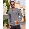 image:imageCOOFANDY Mens Waffle Henley Shirts Long Sleeve Casual TShirt Basic Lightweight Pullover TeesLight Gray