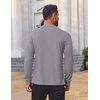 image:imageCOOFANDY Mens Waffle Henley Shirts Long Sleeve Casual TShirt Basic Lightweight Pullover TeesLight Gray