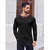 image:imageCOOFANDY Thermal Shirts for Men Heavyweight Long Sleeve T Shirt Casual Basic Shirts Stretch Crew Neck UndershirtsBlack