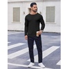 image:imageCOOFANDY Thermal Shirts for Men Heavyweight Long Sleeve T Shirt Casual Basic Shirts Stretch Crew Neck UndershirtsBlackwhite