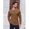 image:imageCOOFANDY Thermal Shirts for Men Heavyweight Long Sleeve T Shirt Casual Basic Shirts Stretch Crew Neck UndershirtsBrown