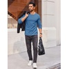 image:imageCOOFANDY Thermal Shirts for Men Heavyweight Long Sleeve T Shirt Casual Basic Shirts Stretch Crew Neck UndershirtsDeep Blue