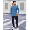 image:imageCOOFANDY Thermal Shirts for Men Heavyweight Long Sleeve T Shirt Casual Basic Shirts Stretch Crew Neck UndershirtsDeep Blue