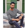 image:imageCOOFANDY Thermal Shirts for Men Heavyweight Long Sleeve T Shirt Casual Basic Shirts Stretch Crew Neck UndershirtsLight Grey