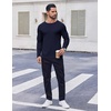 image:imageCOOFANDY Thermal Shirts for Men Heavyweight Long Sleeve T Shirt Casual Basic Shirts Stretch Crew Neck UndershirtsNavy Blue