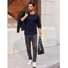 image:imageCOOFANDY Thermal Shirts for Men Heavyweight Long Sleeve T Shirt Casual Basic Shirts Stretch Crew Neck UndershirtsNavy Blue