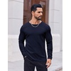 image:imageCOOFANDY Thermal Shirts for Men Heavyweight Long Sleeve T Shirt Casual Basic Shirts Stretch Crew Neck UndershirtsNavy Blue