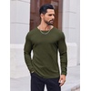 image:imageCOOFANDY Thermal Shirts for Men Heavyweight Long Sleeve T Shirt Casual Basic Shirts Stretch Crew Neck UndershirtsOlive Green
