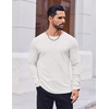 image:imageCOOFANDY Thermal Shirts for Men Heavyweight Long Sleeve T Shirt Casual Basic Shirts Stretch Crew Neck UndershirtsWhite