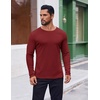 image:imageCOOFANDY Thermal Shirts for Men Heavyweight Long Sleeve T Shirt Casual Basic Shirts Stretch Crew Neck UndershirtsWine Red