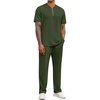 image:imageCOOFANDY Mens 2 Pieces Outfits Casual Quarter Zip Polo Shirt and Jogging Pants Summer Tracksuits SetArmy Green