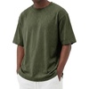 image:imageCOOFANDY Mens Cotton TShirts Oversized Shirt Short Sleeves Streetwear Loose Fit Summer Tee Tops Washed Basic Unisex ShirtsArmy Green