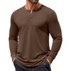 image:imageCOOFANDY Mens Henley Shirts Long Sleeve T Shirts Casual Lightweight Fashion Button Pullover Tee ShirtBrown