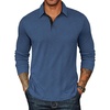 image:imageCOOFANDY Mens Long Sleeve Polo Shirts Classic Casual Button Polo Tee Lightweight Collared Golf ShirtNavy Blue New