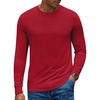 image:imageCOOFANDY Mens Long Sleeve Tee Shirts Crew Neck TShirt Casual Pullover Basic Tees Soft Stretch TshirtsRed