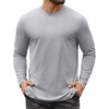 image:imageCOOFANDY Mens Long Sleeve Tee Shirts Stretch Crew Neck Thermal Shirts Casual T Shirts for MenHeather Grey