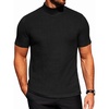 image:imageCOOFANDY Mens Mock Neck TShirts Short Sleeve Ribbed Knit Shirt Soft Tee Shirt Casual Basic TopsAblack
