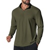 image:imageCOOFANDY Mens Quarter Zip Pullover Shirts Long Sleeve Sun Protection UPF 50 Rash Guard Athletic Golf Running ShirtArmy Green