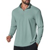 image:imageCOOFANDY Mens Quarter Zip Pullover Shirts Long Sleeve Sun Protection UPF 50 Rash Guard Athletic Golf Running ShirtGreen