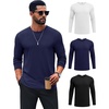 image:imageCOOFANDY Mens TShirt Long Sleeve Crew Neck Basic Tee Shirts Soft Casual Lightweight TShirtsBblackNavy BlueWhite