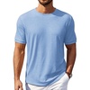 image:imageCOOFANDY Mens TShirts Summer Crew Neck Casual T Shirts Plain Short Sleeve Shirts Basic TeesB Light Blue