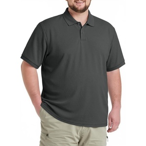 image:imageCOOFANDY Mens Big and Tall Polo Shirts Golf Shirt Short Sleeve Cotton Pique T Shirts Quick DryDark Grey