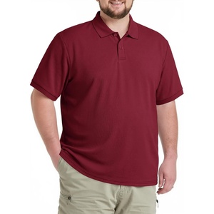 image:imageCOOFANDY Mens Big and Tall Polo Shirts Golf Shirt Short Sleeve Cotton Pique T Shirts Quick DryDark Red