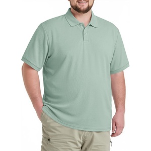image:imageCOOFANDY Mens Big and Tall Polo Shirts Golf Shirt Short Sleeve Cotton Pique T Shirts Quick DryLight Green