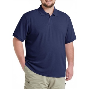 image:imageCOOFANDY Mens Big and Tall Polo Shirts Golf Shirt Short Sleeve Cotton Pique T Shirts Quick DryNavy Blue