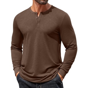 image:imageCOOFANDY Mens Henley Shirts Long Sleeve T Shirts Casual Lightweight Fashion Button Pullover Tee ShirtBrown