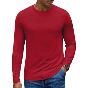 image:imageCOOFANDY Mens Long Sleeve Tee Shirts Crew Neck TShirt Casual Pullover Basic Tees Soft Stretch TshirtsRed