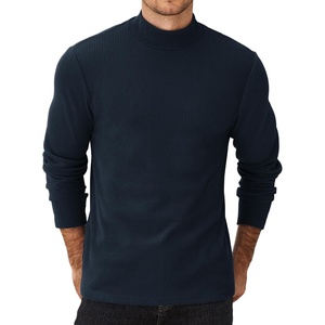image:imageCOOFANDY Mens Mock Turtleneck Sweater Long Sleeve Half Neck Pullover Thermal Casual Ribbed High Neck Pullover SweaterDark Blue
