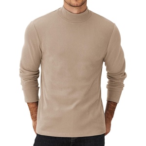 image:imageCOOFANDY Mens Mock Turtleneck Sweater Long Sleeve Half Neck Pullover Thermal Casual Ribbed High Neck Pullover SweaterKhaki
