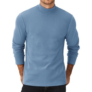 image:imageCOOFANDY Mens Mock Turtleneck Sweater Long Sleeve Half Neck Pullover Thermal Casual Ribbed High Neck Pullover SweaterLight Blue