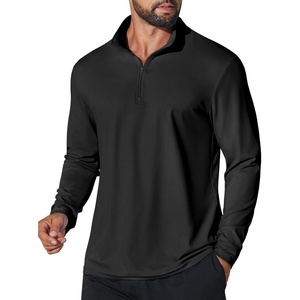 image:imageCOOFANDY Mens Quarter Zip Pullover Shirts Long Sleeve Sun Protection UPF 50 Rash Guard Athletic Golf Running ShirtBlack