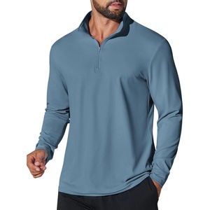 image:imageCOOFANDY Mens Quarter Zip Pullover Shirts Long Sleeve Sun Protection UPF 50 Rash Guard Athletic Golf Running ShirtDeep Blue