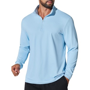 image:imageCOOFANDY Mens Quarter Zip Pullover Shirts Long Sleeve Sun Protection UPF 50 Rash Guard Athletic Golf Running ShirtLight Blue