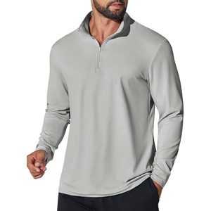 image:imageCOOFANDY Mens Quarter Zip Pullover Shirts Long Sleeve Sun Protection UPF 50 Rash Guard Athletic Golf Running ShirtLight Grey