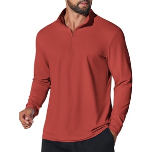 image:imageCOOFANDY Mens Quarter Zip Pullover Shirts Long Sleeve Sun Protection UPF 50 Rash Guard Athletic Golf Running ShirtRed