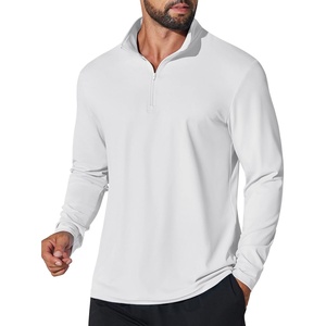 image:imageCOOFANDY Mens Quarter Zip Pullover Shirts Long Sleeve Sun Protection UPF 50 Rash Guard Athletic Golf Running ShirtWhite
