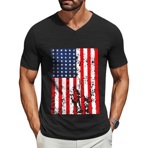 image:imageCOOFANDY Mens T Shirts Short Sleeve Classic V Neck TShirt Casual Summer Basic Tee ShirtYblack American Flag