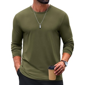 image:imageCOOFANDY Mens TShirt Long Sleeve Crew Neck Basic Tee Shirts Soft Casual Lightweight TShirtsAarmy Green
