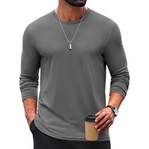 image:imageCOOFANDY Mens TShirt Long Sleeve Crew Neck Basic Tee Shirts Soft Casual Lightweight TShirtsAdark Grey